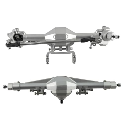 GTFRUQAS Für Axial Für Scx10 Ii Upgrades Teile Für 1/10 90046 90047 Achse Metallic Vorne Hinten Gerade Komplette Achse Crawler RC Auto Zubehör RC Ersatzteile(Silver a Set) von GTFRUQAS