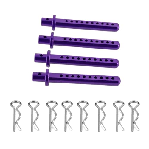 GTFRUQAS Für Axial Für Scx10 Upgrades Teile 1/10 Metallic Aluminium Shell Spalte Montieren Körper Post Halter Mit R Clips Körper Für Rc Auto Zubehör RC Ersatzteile(Purple) von GTFRUQAS