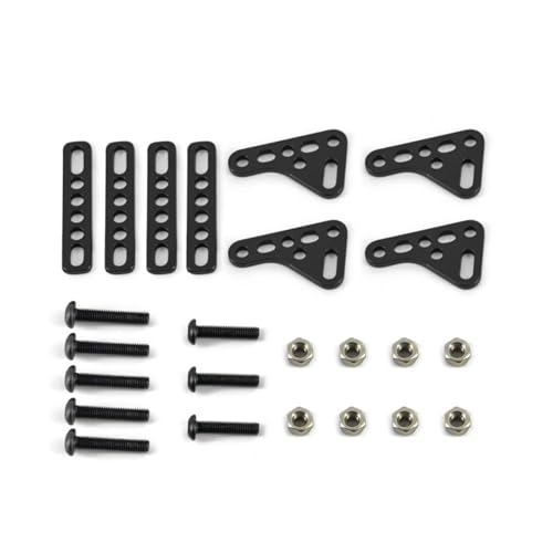 GTFRUQAS Für Axial Für Scx10 Upgrades Teile 1/8 1/10 Für TRX4 TRX6 D90 90046 Metallic Doppel Stoßdämpfer Halterung Dämpfer Halterung Ständer Rc Auto Zubehör RC Ersatzteile(Black) von GTFRUQAS