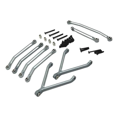 GTFRUQAS Für FMS Für FCX24 1/24 RC Crawler Auto Upgrades Teile Zubehör 8Pcs Metall Für Chassis Links Zugstangen Und Lenkstangen Set RC Ersatzteile(Metal) von GTFRUQAS