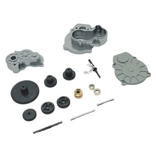 GTFRUQAS Für FMS Für FCX24 1/24 Teile Zubehör Metall Übertragung Getriebe Getriebe Set RC Fernbedienung Upgrade Teile Zubehör RC Ersatzteile(Grey) von GTFRUQAS