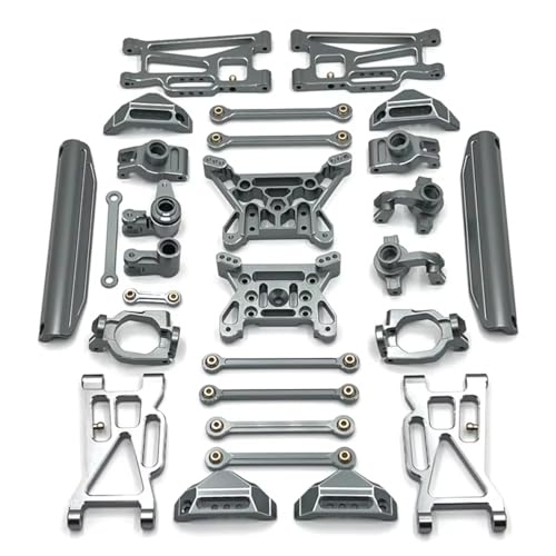 GTFRUQAS Für MJX 1/10 10208 Ersatz Zubehör Für Monster Metall Upgrade Und Modifikation Kit Paket RC Auto Teile RC Ersatzteile(Gray) von GTFRUQAS