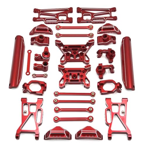 GTFRUQAS Für MJX 1/10 10208 Ersatz Zubehör Für Monster Metall Upgrade Und Modifikation Kit Paket RC Auto Teile RC Ersatzteile(Red) von GTFRUQAS