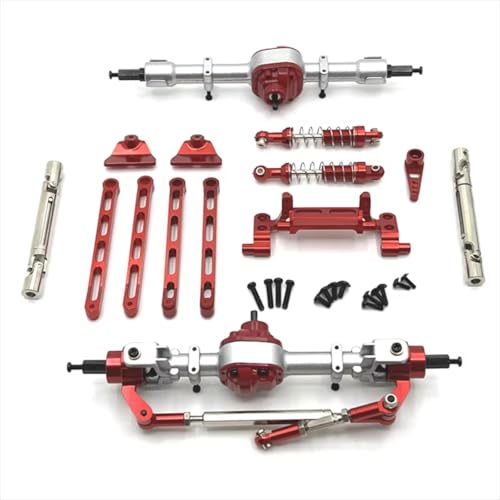 GTFRUQAS Für MN 1/12 Für MN82 LC79 Für MN78 Metall Upgrade Zubehör Vorne Und Hinten Baugruppen Kit RC Auto Ersatz Teile RC Ersatzteile(Red) von GTFRUQAS