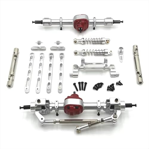 GTFRUQAS Für MN 1/12 Für MN82 LC79 Für MN78 Metall Upgrade Zubehör Vorne Und Hinten Baugruppen Kit RC Auto Ersatz Teile RC Ersatzteile(Silver) von GTFRUQAS