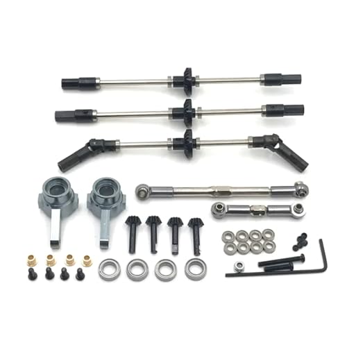 GTFRUQAS Für MN Für D90 D91 D99 MN90 MN98 MN99S 1/12 RC Auto Upgrades Teile Metall Vorne Mitte Hinterachse Stahl Getriebe Antriebswelle RC Ersatzteile(Size4) von GTFRUQAS