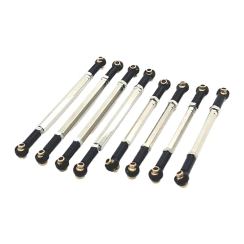 GTFRUQAS Für MN Für MN128 MN86 MN86S MN86K MN86KS G500 1/12 8 Stücke Metall Link Stange Zugstange Linkage Set RC Auto Upgrade Teile Zubehör RC Ersatzteile(Black) von GTFRUQAS