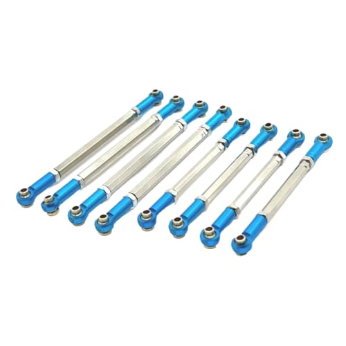 GTFRUQAS Für MN Für MN128 MN86 MN86S MN86K MN86KS G500 1/12 8 Stücke Metall Link Stange Zugstange Linkage Set RC Auto Upgrade Teile Zubehör RC Ersatzteile(Blue) von GTFRUQAS