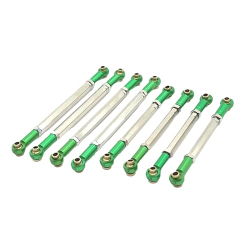 GTFRUQAS Für MN Für MN128 MN86 MN86S MN86K MN86KS G500 1/12 8 Stücke Metall Link Stange Zugstange Linkage Set RC Auto Upgrade Teile Zubehör RC Ersatzteile(Green) von GTFRUQAS