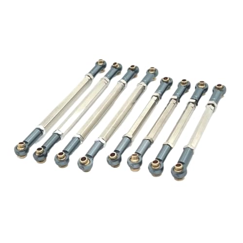 GTFRUQAS Für MN Für MN128 MN86 MN86S MN86K MN86KS G500 1/12 8 Stücke Metall Link Stange Zugstange Linkage Set RC Auto Upgrade Teile Zubehör RC Ersatzteile(Grey) von GTFRUQAS