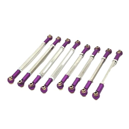 GTFRUQAS Für MN Für MN128 MN86 MN86S MN86K MN86KS G500 1/12 8 Stücke Metall Link Stange Zugstange Linkage Set RC Auto Upgrade Teile Zubehör RC Ersatzteile(Purple) von GTFRUQAS