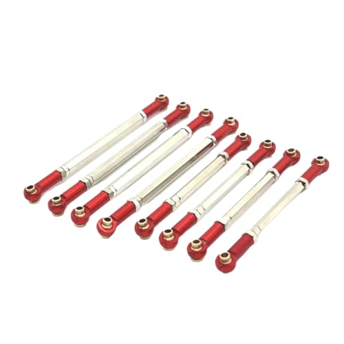 GTFRUQAS Für MN Für MN128 MN86 MN86S MN86K MN86KS G500 1/12 8 Stücke Metall Link Stange Zugstange Linkage Set RC Auto Upgrade Teile Zubehör RC Ersatzteile(Red) von GTFRUQAS