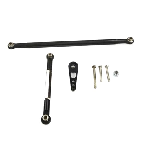 GTFRUQAS Für MN Für MN86K MN86KS Upgrade Teile 1/12 RC Auto Einstellbare Lenkgestänge Servo Linkage Spurstange Servo Arm Fernbedienung Upgrade Teile RC Ersatzteile(Black) von GTFRUQAS