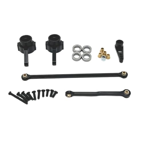 GTFRUQAS Für MN Für MN99S Für MN78 Für MN82 D90 1/12 Metall Lenkung Link Stange Zugstange Servo Arm Lenkung Tasse RC Auto Upgrade Teile Zubehör RC Ersatzteile(Black) von GTFRUQAS