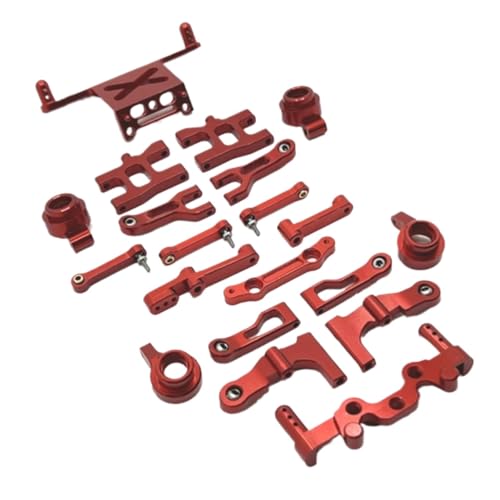 GTFRUQAS Für MN38 1/16 Metall Vorne Und Hinten Für Schaukel Arm Lenkung Tasse Schock Turm Körper Beiträge Halterungen Lenkung Montage RC Auto Upgrade Teile RC Ersatzteile(Red) von GTFRUQAS