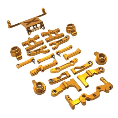 GTFRUQAS Für MN38 1/16 Metall Vorne Und Hinten Für Schaukel Arm Lenkung Tasse Schock Turm Körper Beiträge Halterungen Lenkung Montage RC Auto Upgrade Teile RC Ersatzteile(Yellow) von GTFRUQAS