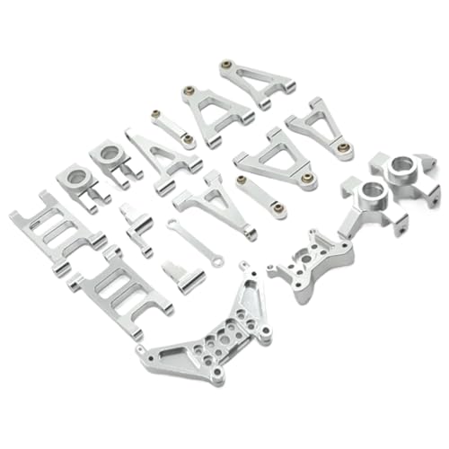 GTFRUQAS Für Mjx Für Hyper Go 14301 14302 1/14 Upgrade Teile Metall Gefährdete Teile Zubehör Set Für Rc Auto CNC Aluminium Zubehör RC Ersatzteile(Silver) von GTFRUQAS