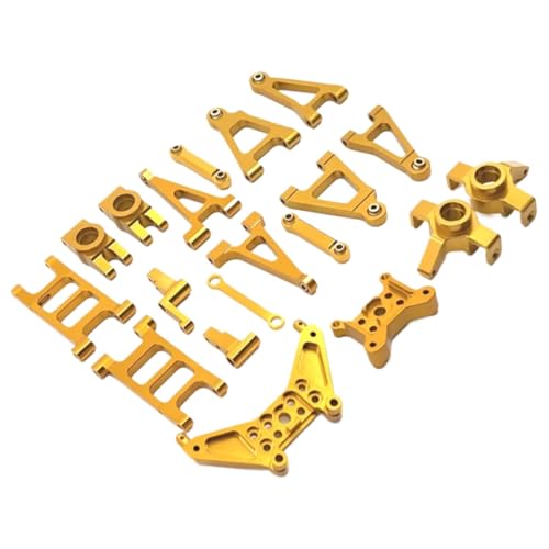 GTFRUQAS Für Mjx Für Hyper Go 14301 14302 1/14 Upgrade Teile Metall Gefährdete Teile Zubehör Set Für Rc Auto CNC Aluminium Zubehör RC Ersatzteile(Yellow) von GTFRUQAS