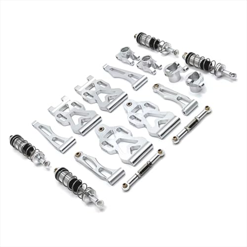 GTFRUQAS Für SCY 1/16 Für JJRC Metall Verbesserte Zubehör Für Schaukel Arm Lenkung Tasse Set Von RC Auto Ersatzteile RC Ersatzteile(Silver) von GTFRUQAS