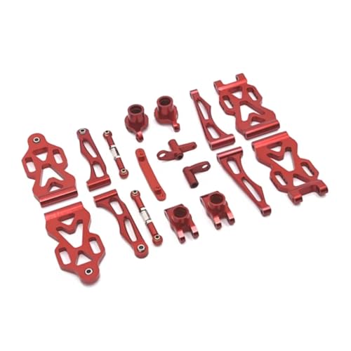 GTFRUQAS Für SCY 16101 16102 16103 16106 16201 Für JJRC Q130A Q130B Q141 Q117 1/16 Metall Vorne Hinten Arm Lenkung Tasse RC Auto Upgrade Teile RC Ersatzteile(Red) von GTFRUQAS