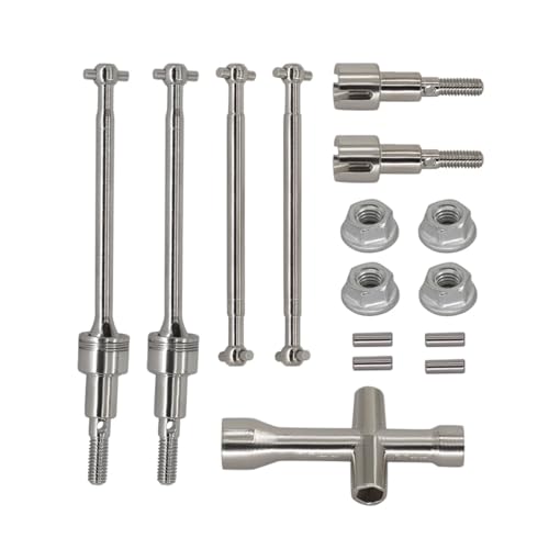 GTFRUQAS Für Scy Für 16101 16102 16103 16201 Pro 1/16 Bürstenlosen RC Auto Upgrade Teile Metall Vordere Und Hintere Antriebswelle CVD Antriebswelle Upgrade Teile RC Ersatzteile(Front and Rear) von GTFRUQAS