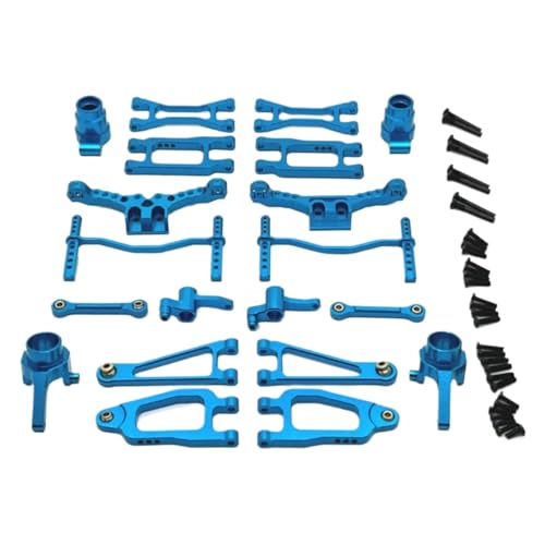 GTFRUQAS Für Scy Für 18101 18102 Metall Upgrade Teile 1/18 Kit Vorderen Und Hinteren Arm Lenkung Tasse Schock Turm Körper Post Link Stange RC Auto Zubehör RC Ersatzteile(Blue) von GTFRUQAS