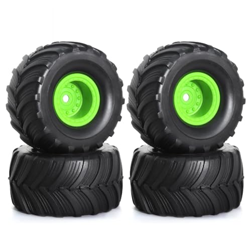 GTFRUQAS Für TRX4M 1/18 RC Crawler Auto Upgrade Teile 4 Stücke 52mm 1,0 "Für Monster Truck Felge Reifen Set RC Ersatzteile(Green) von GTFRUQAS