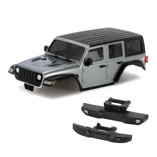 GTFRUQAS Für TRX4M Für Bronco Für Defender Für Chassis 1/18 RC Crawler 6,10 In Radstand ABS Hardtop Body Kit Mit Vorne Hinten Stoßstangen RC Ersatzteile(Gray) von GTFRUQAS