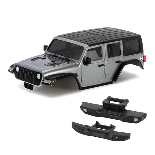 GTFRUQAS Für TRX4M Für Bronco Für Defender Für Chassis 4M-66 1/18 RC Crawler 6,10 In Radstand ABS Hardtop Body Kit Mit Vorne Hinten Stoßstangen RC Ersatzteile(Gray) von GTFRUQAS