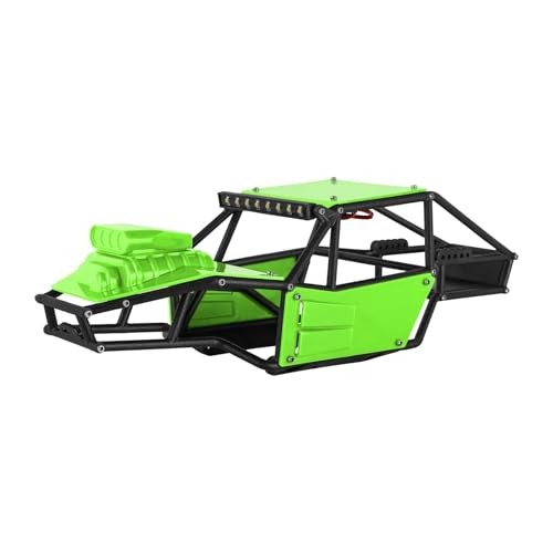 GTFRUQAS Für TRX4M Upgrade 1/18 RC Crawler Rock Tarantula Nylon Für Buggy Body Shell Chassis Kit RC Ersatzteile(Unassembled Green) von GTFRUQAS