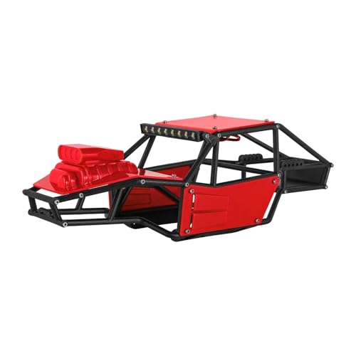 GTFRUQAS Für TRX4M Upgrade 1/18 RC Crawler Rock Tarantula Nylon Für Buggy Body Shell Chassis Kit RC Ersatzteile(Unassembled Red) von GTFRUQAS