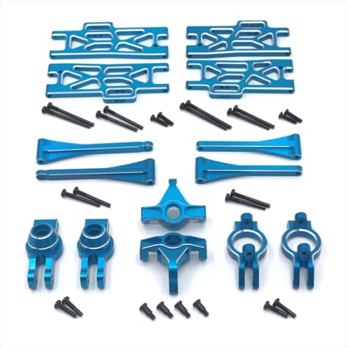 GTFRUQAS Für WLtoys 1/10 104009 1/12 12402-A 12404 12409 Metall Upgrade C-Für Sitz Für Schaukel Arm Lenkung Tasse Set Von 7 RC Auto Teile RC Ersatzteile(Blue) von GTFRUQAS