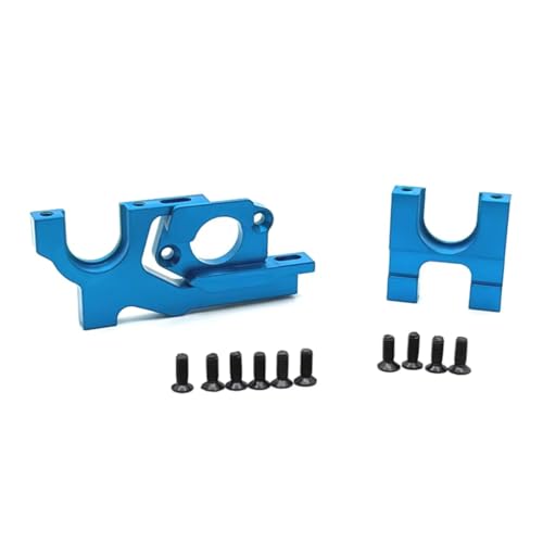 GTFRUQAS Für WLtoys 1/10 104072 104001 104002 Metall Upgrade Zubehör Untersetzungsgetriebe Und Einstellbare Motor Halterung RC Auto Ersatz Ersatzteile RC Ersatzteile(Blue) von GTFRUQAS