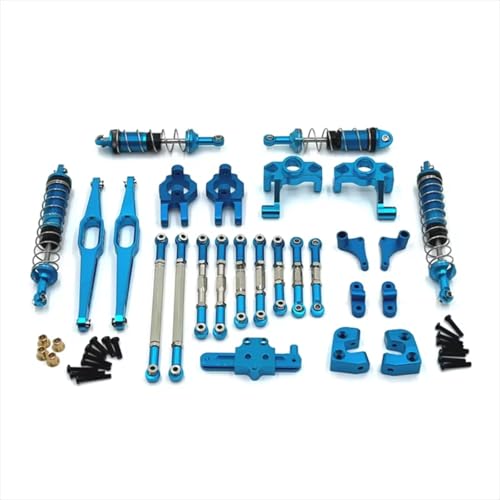 GTFRUQAS Für WLtoys 1/12 12429 RC Auto Ersatzteile Metall Upgrade Hauptträger Hydraulische Stoßdämpfer Zugstange Lenkung Tasse 10 Stück Set RC Ersatzteile(Blue) von GTFRUQAS