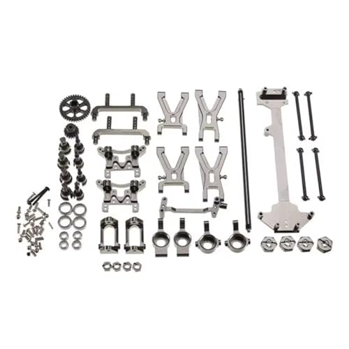 GTFRUQAS Für WLtoys 1/18 A949 A959 A969 A979 K929 Metall Upgrade Zubehör Für Schaukel Arm Lenkung Tasse Getriebe 19 Stück Set RC Auto Ersatzteile RC Ersatzteile(Gray) von GTFRUQAS