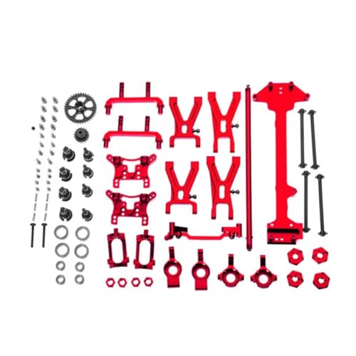 GTFRUQAS Für WLtoys 1/18 A949 A959 A969 A979 K929 Metall Upgrade Zubehör Für Schaukel Arm Lenkung Tasse Getriebe 19 Stück Set RC Auto Ersatzteile RC Ersatzteile(Red) von GTFRUQAS