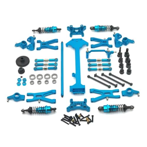 GTFRUQAS Für WLtoys 1/18 A959 A949 A969 A979 K929 Metall Upgrade Teile Für Schwinge Lenkung Tasse Gestänge Stoßdämpfer Kit RC Auto Ersatz Zubehör RC Ersatzteile(Blue) von GTFRUQAS