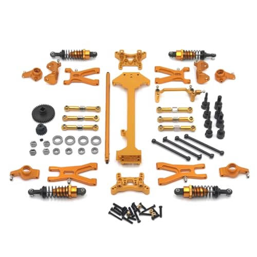 GTFRUQAS Für WLtoys 1/18 A959 A949 A969 A979 K929 Metall Upgrade Teile Für Schwinge Lenkung Tasse Gestänge Stoßdämpfer Kit RC Auto Ersatz Zubehör RC Ersatzteile(Yellow) von GTFRUQAS