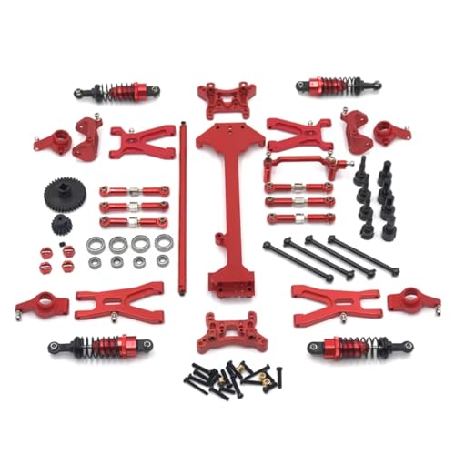 GTFRUQAS Für WLtoys 1/18 A959 A949 A969 A979 K929 Metall Upgrade Zubehör Für Schwinge Lenkung Tasse Gestänge Stoßdämpfer Kit RC Auto Ersatzteile RC Ersatzteile(Red) von GTFRUQAS