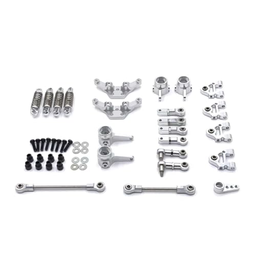 GTFRUQAS Für WLtoys 1/28 284131 K969 K979 K989 K999 Metall Upgrade Für Schaukel Arm Lenkung Tasse Schock Halterung Lenkung Link Schock RC Auto Teile RC Ersatzteile(Silver) von GTFRUQAS