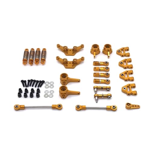 GTFRUQAS Für WLtoys 1/28 284131 K969 K979 K989 K999 Metall Upgrade Für Schaukel Arm Lenkung Tasse Schock Halterung Lenkung Link Schock RC Auto Teile RC Ersatzteile(Yellow) von GTFRUQAS