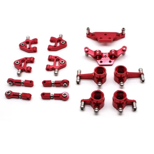 GTFRUQAS Für WLtoys 1/28 284131 K969 K979 K989 K999 P929 P939 Metall Upgrade Für Schaukel Arm Lenkung Tasse Shock Mount RC Auto Teile RC Ersatzteile(Red) von GTFRUQAS