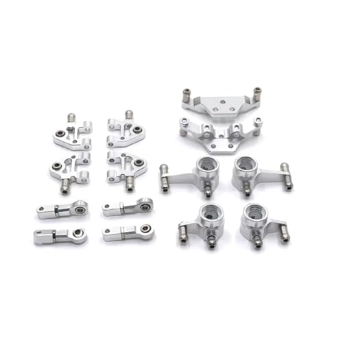 GTFRUQAS Für WLtoys 1/28 284131 K969 K979 K989 K999 P929 P939 Metall Upgrade Für Schaukel Arm Lenkung Tasse Shock Mount RC Auto Teile RC Ersatzteile(Silver) von GTFRUQAS