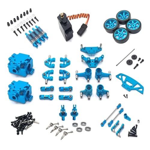 GTFRUQAS Für WLtoys 1/28 284131 K969 K979 K989 K999 P929 P939 Metall Upgrade Teile Getriebe Servo Link 18 Pack RC Auto Ersatz Zubehör RC Ersatzteile(Blue) von GTFRUQAS