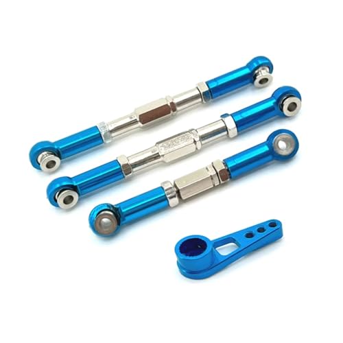 GTFRUQAS Für WLtoys 104016 104018 104009 12401 12402 12403 12404 12409 Lenkgestänge Lenkgetriebe Für Schaukel Arm RC Auto Teile RC Ersatzteile(Blue) von GTFRUQAS