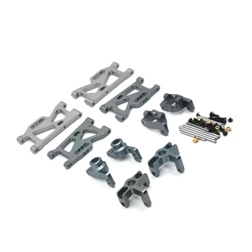 GTFRUQAS Für WLtoys 144010 144001 144002 124016 124017 124018 124019 Metall -Upgrade -Zubehör Für Swing Arm Lenkbecher -Set Mit 5 RC -Autoersatzteilen RC Ersatzteile(Gray) von GTFRUQAS