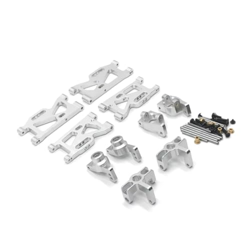 GTFRUQAS Für WLtoys 144010 144001 144002 124016 124017 124018 124019 Metall -Upgrade -Zubehör Für Swing Arm Lenkbecher -Set Mit 5 RC -Autoersatzteilen RC Ersatzteile(Silver) von GTFRUQAS