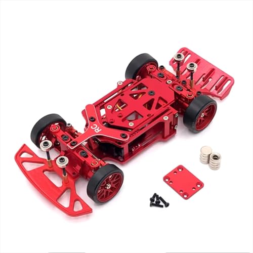 GTFRUQAS Für WLtoys Für Kyosho 1/28 Metall Upgrade RC02 Hinten Antrieb Drift Für Racing Rahmen RC Auto Ersatz Teile RC Ersatzteile(Red) von GTFRUQAS