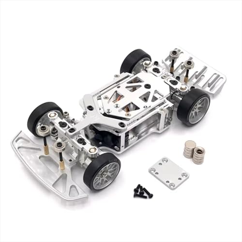 GTFRUQAS Für WLtoys Für Kyosho 1/28 Metall Upgrade RC02 Hinten Antrieb Drift Für Racing Rahmen RC Auto Ersatz Teile RC Ersatzteile(Silver) von GTFRUQAS