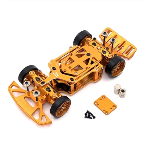 GTFRUQAS Für WLtoys Für Kyosho 1/28 Metall Upgrade RC02 Hinten Antrieb Drift Für Racing Rahmen RC Auto Ersatz Teile RC Ersatzteile(Yellow) von GTFRUQAS